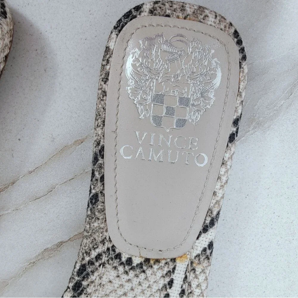 Vince Camuto Snakeskin Print Transparent Slides Sandals, Sz 8.5